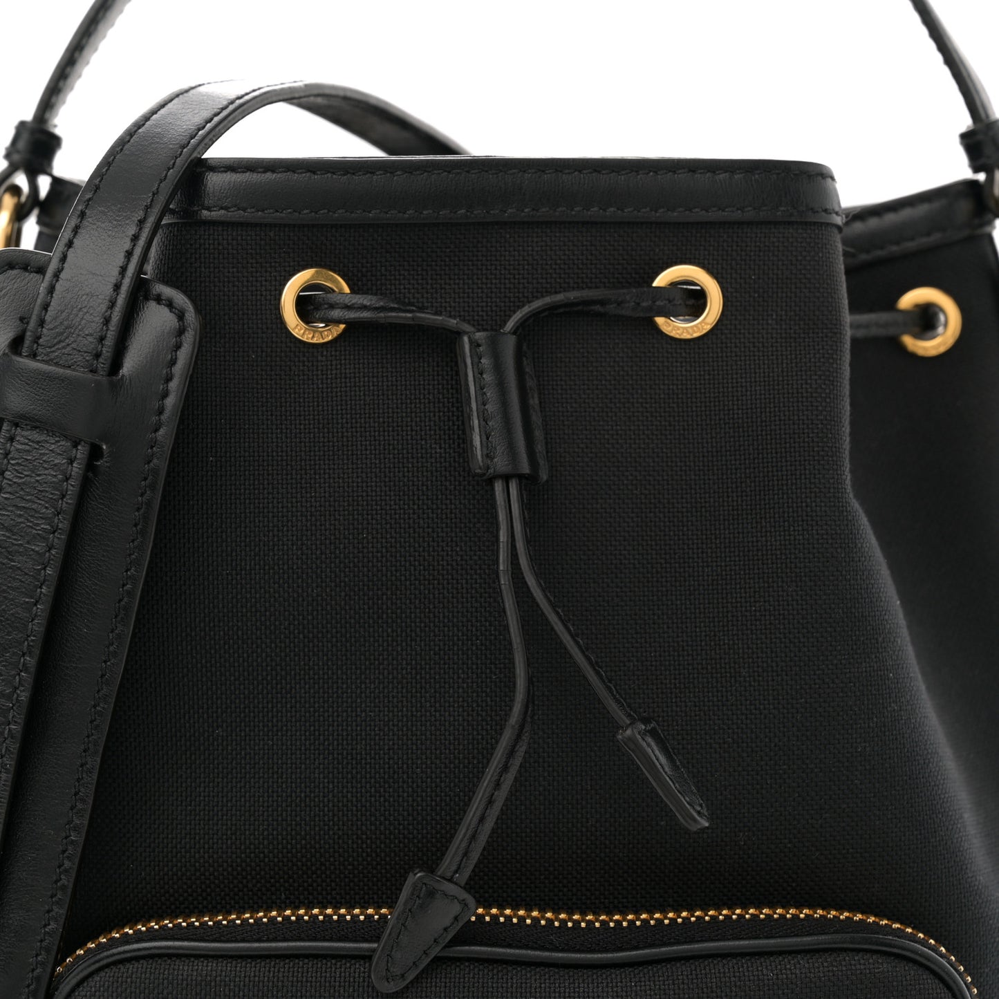 Jacquard Logo Mini Bucket Crossbody Bag Black