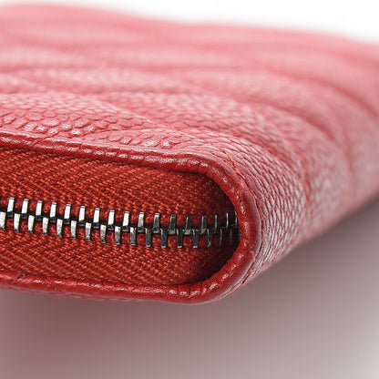 Chanel Caviar Quilted Small Zip Around Wallet Red 12 of 14