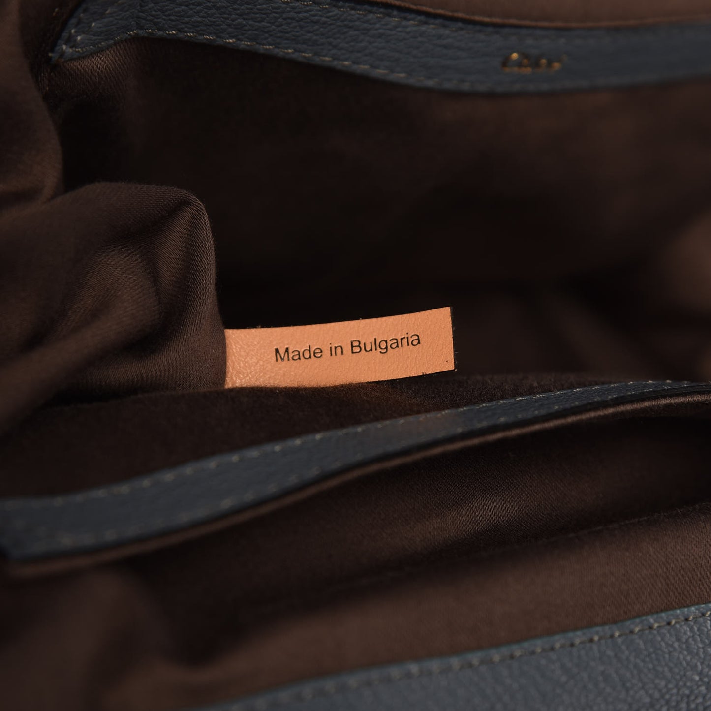 Pebbled Calfskin Satchel Blue