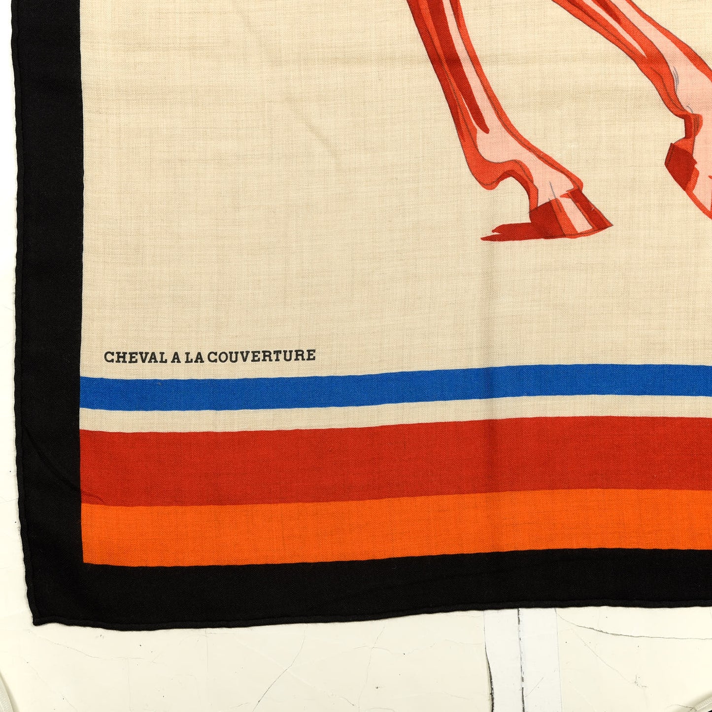 Cashmere Silk Cheval A La Couverture Shawl 140 Naturel Rouge Brique