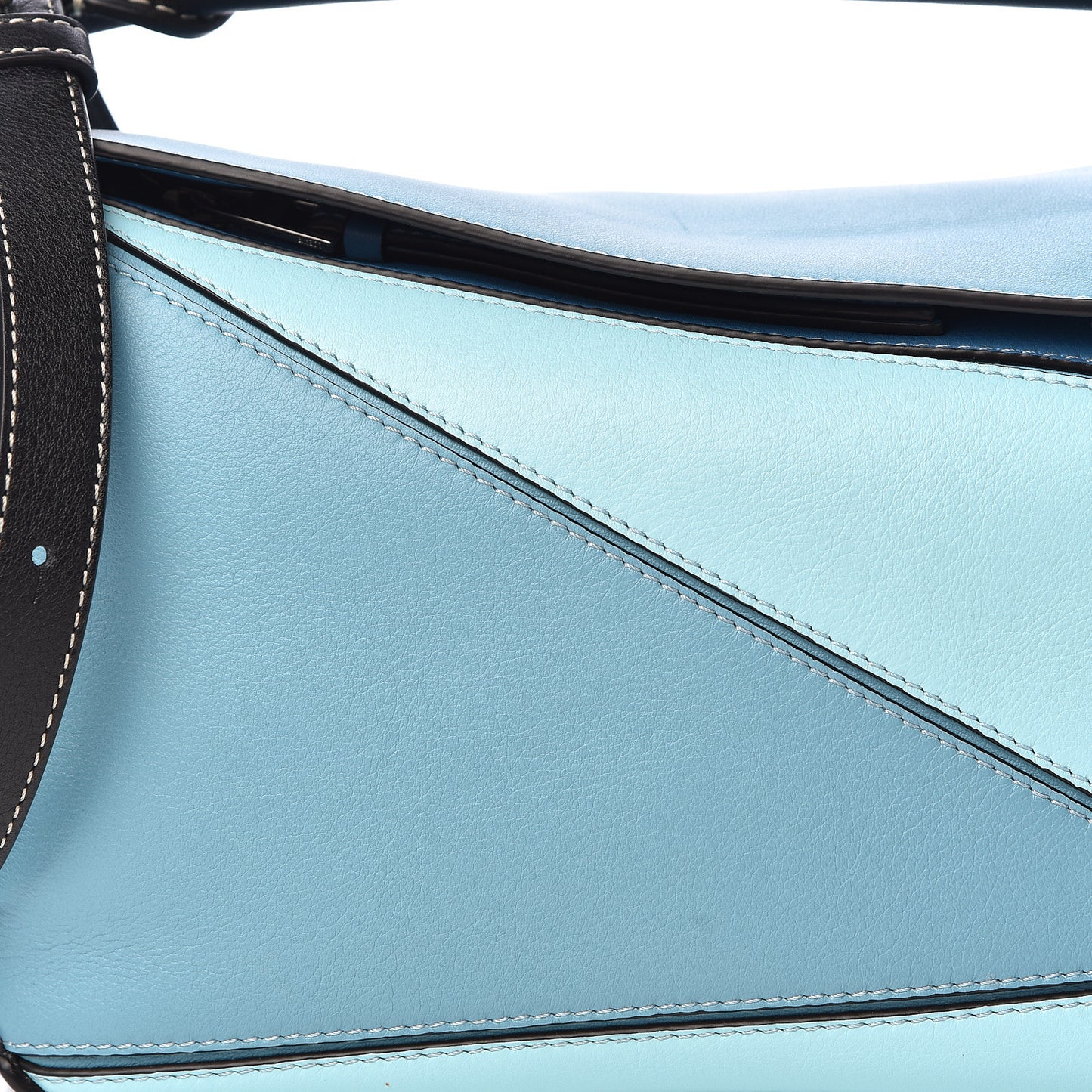 Calfskin Small Puzzle Bag Light Blue Aqua