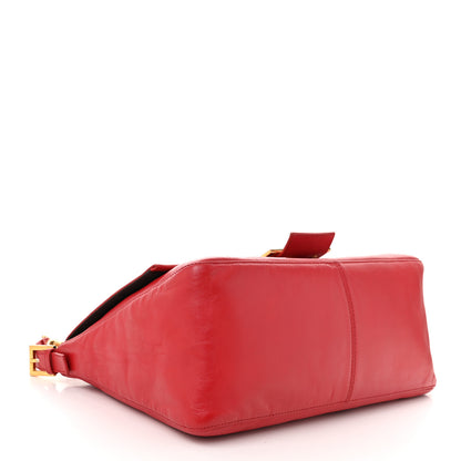 Fendi Vitello Savana Snakeskin Big Mama Baguette Red 4 of 10