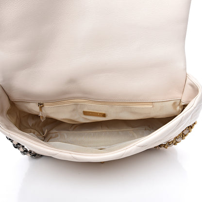 Chanel Lambskin Quilted Maxi 19 Flap Ivory 4 of 10