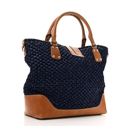 Gucci Raffia Large Santa Monica Tote Blue 3 of 16
