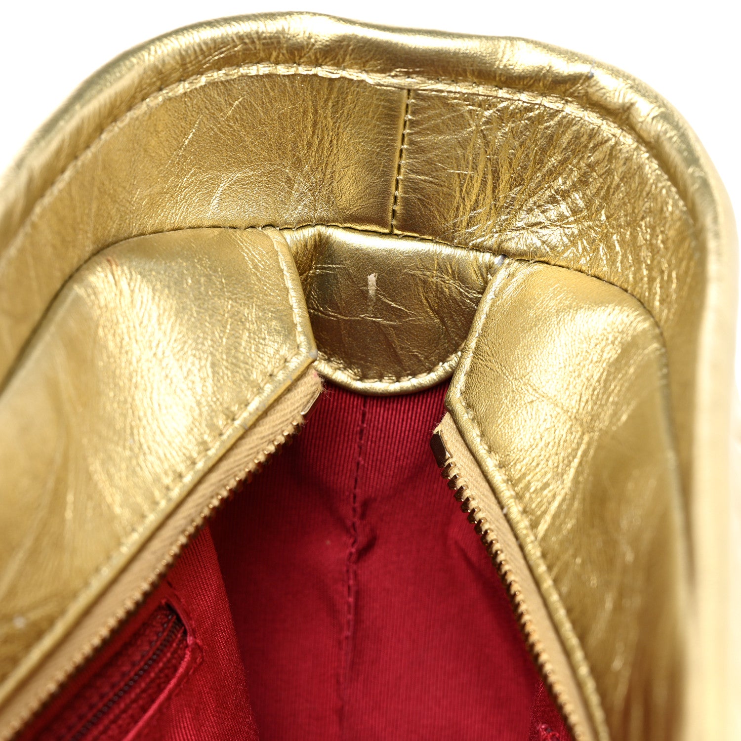 Chanel Metallic Lambskin Calfskin Quilted Medium Gabrielle Hobo Gold 10 of 20