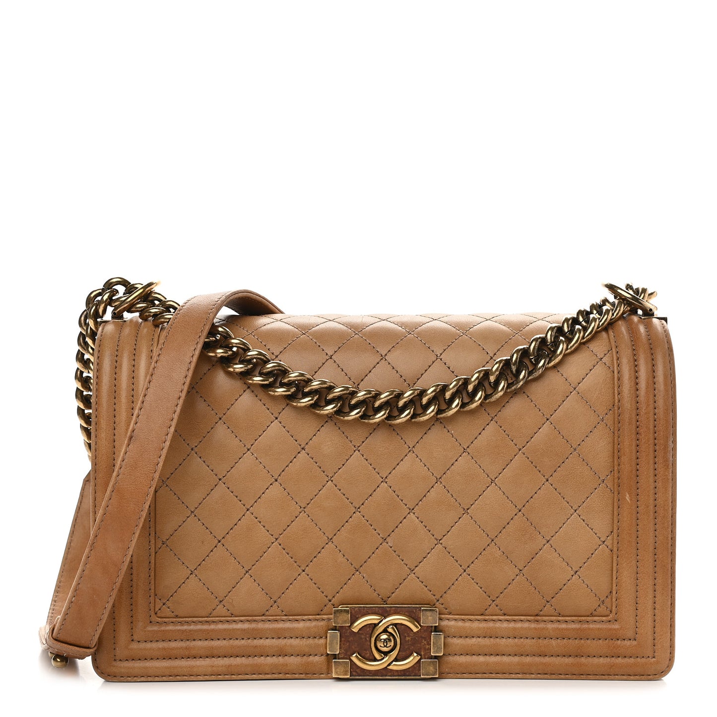 Calfskin New Medium Boy Flap Light Brown