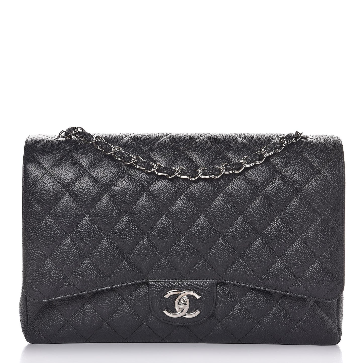 Caviar Quilted Maxi Double Flap Black