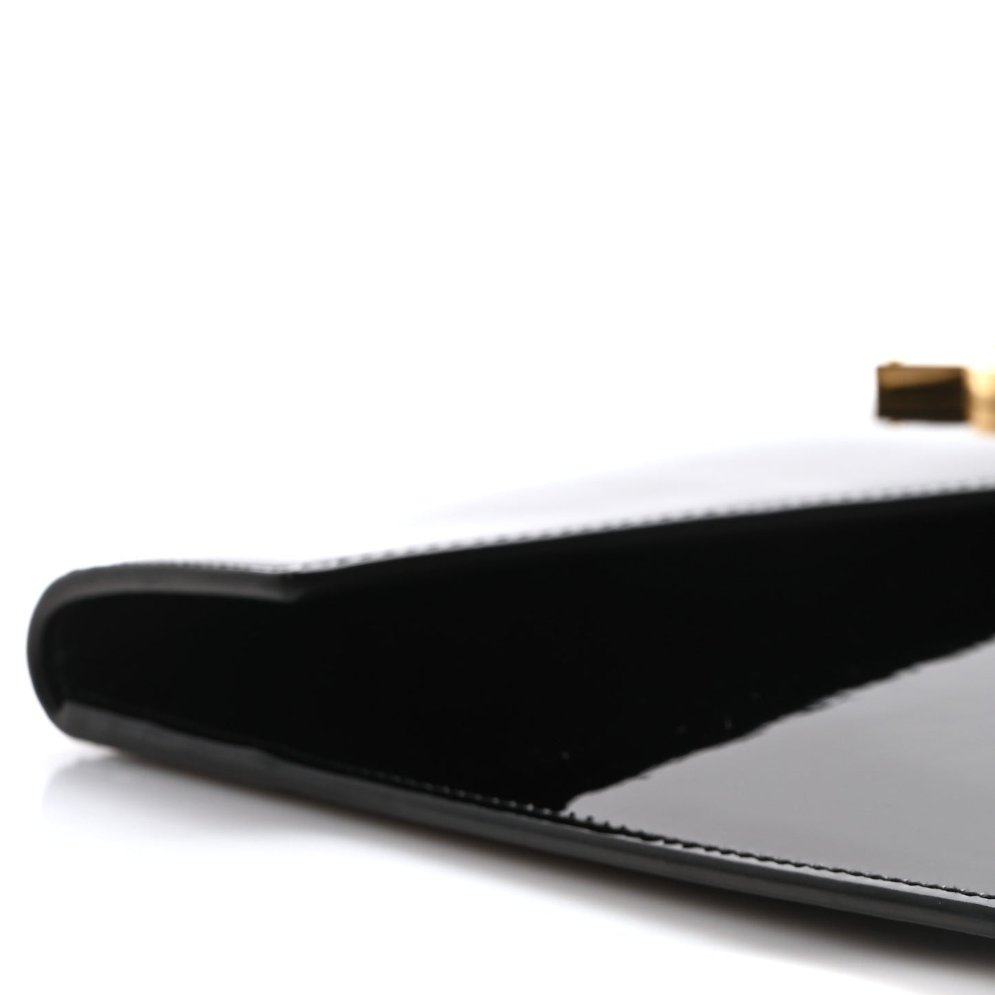 Patent Calfskin Monogram Uptown Clutch Black