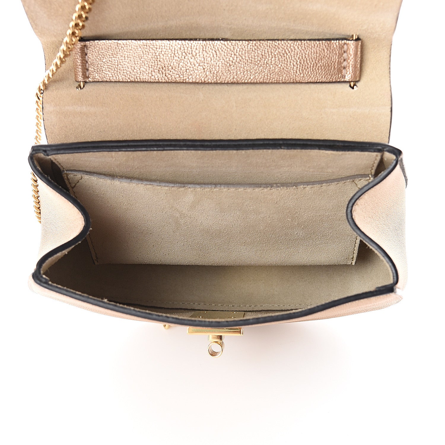 Chloe Metallic Goatskin Drew Shoulder Bag Abstract Gold 4 of 8