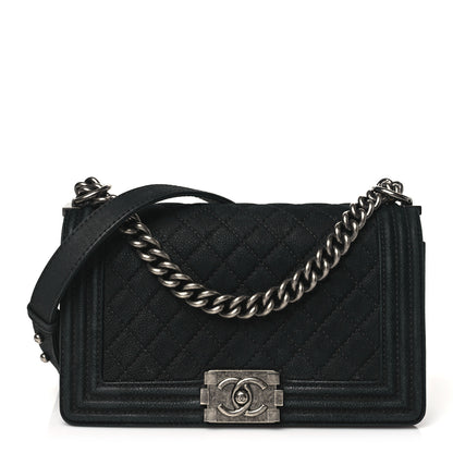 Chanel Bullskin Suede Caviar Quilted Medium Boy Flap Black 1 of 11