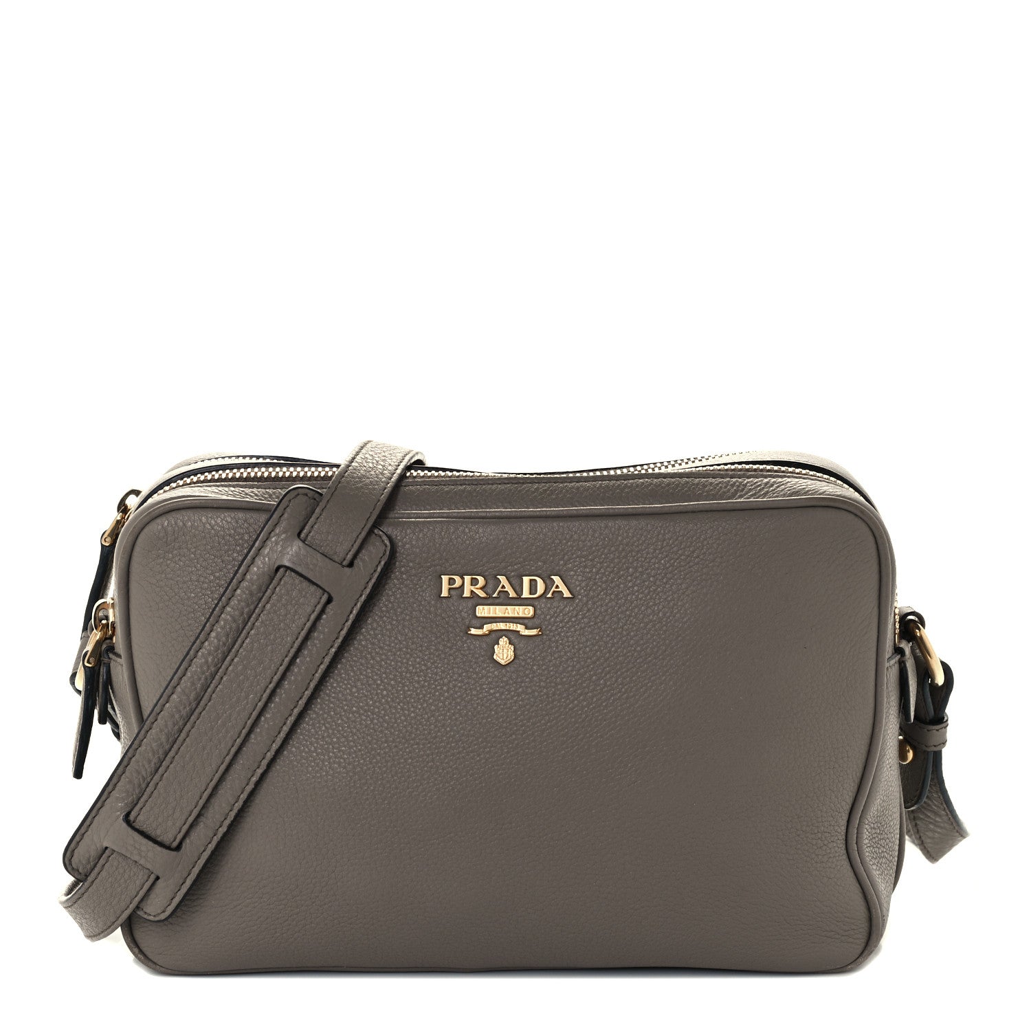 Prada Vitello Phenix Medium Double Zip Shoulder Bag Argilla 9 of 11