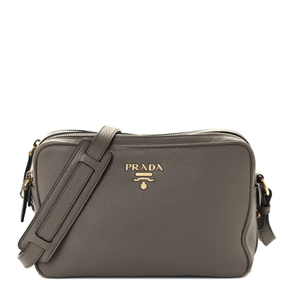 Prada Vitello Phenix Medium Double Zip Shoulder Bag Argilla 9 of 11