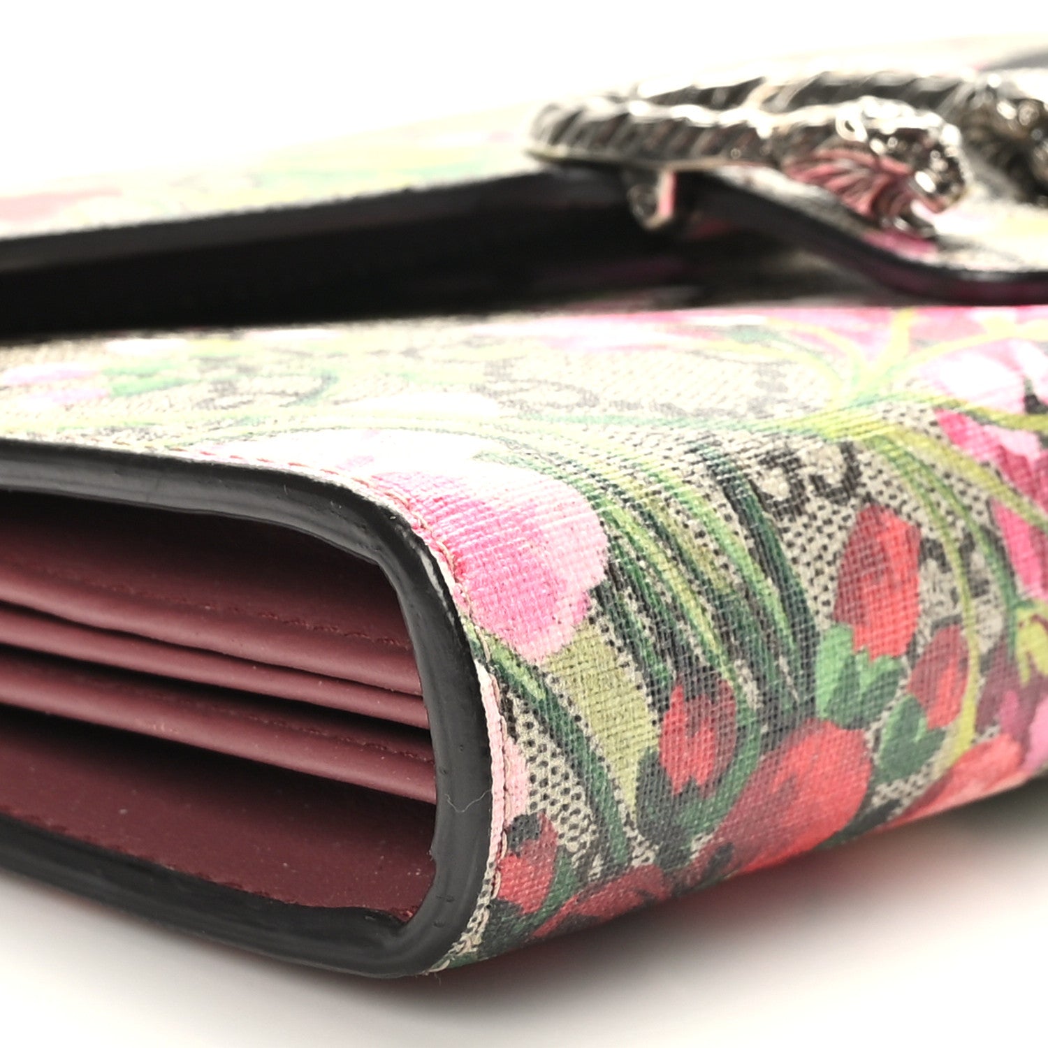 Gucci GG Supreme Monogram Blooms Mini Dionysus Chain Wallet Beige Multicolor Dry Rose 17 of 19