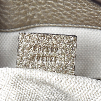 Gucci Metallic Pebbled Calfskin Medium Soho Shoulder Bag Golden Beige 7 of 13