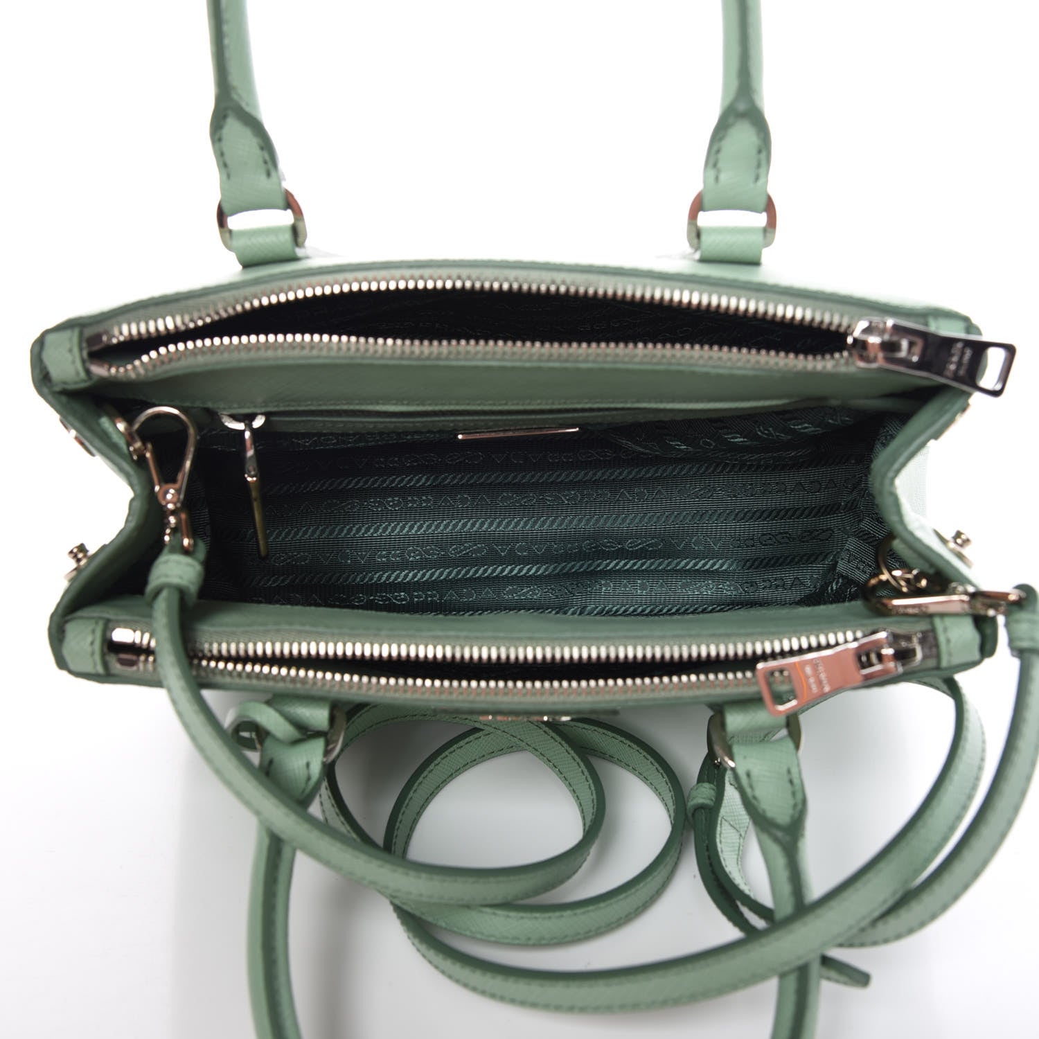 Prada Saffiano Lux Small Galleria Double Zip Tote Acquamarina 6 of 10