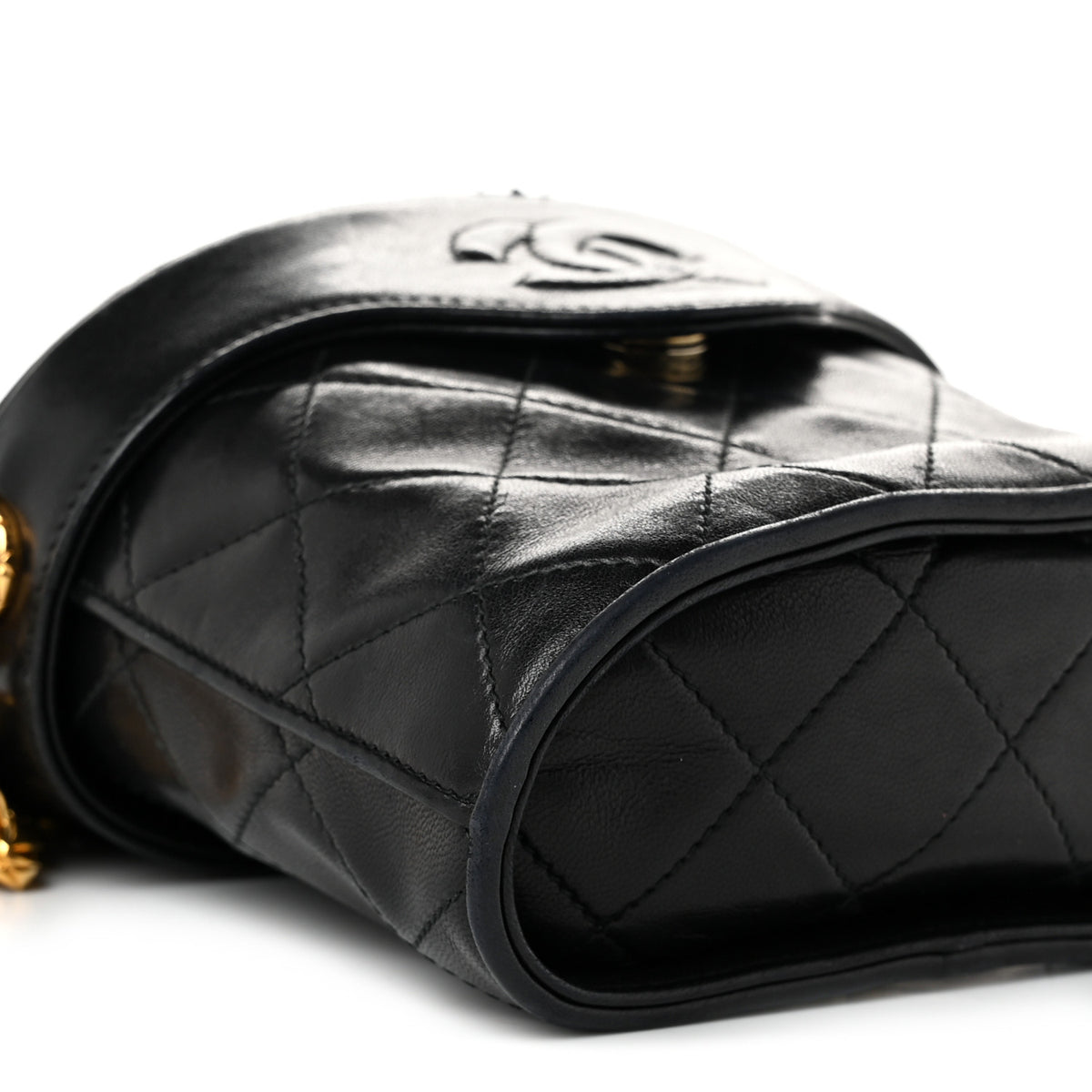 Chanel Lambskin Quilted Tassel Shoulder Bag Black 10 of 12