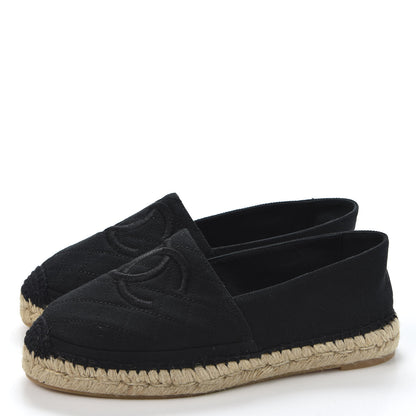 Chanel Fabric Patent Calfskin CC Espadrilles 37 Black 3 of 10
