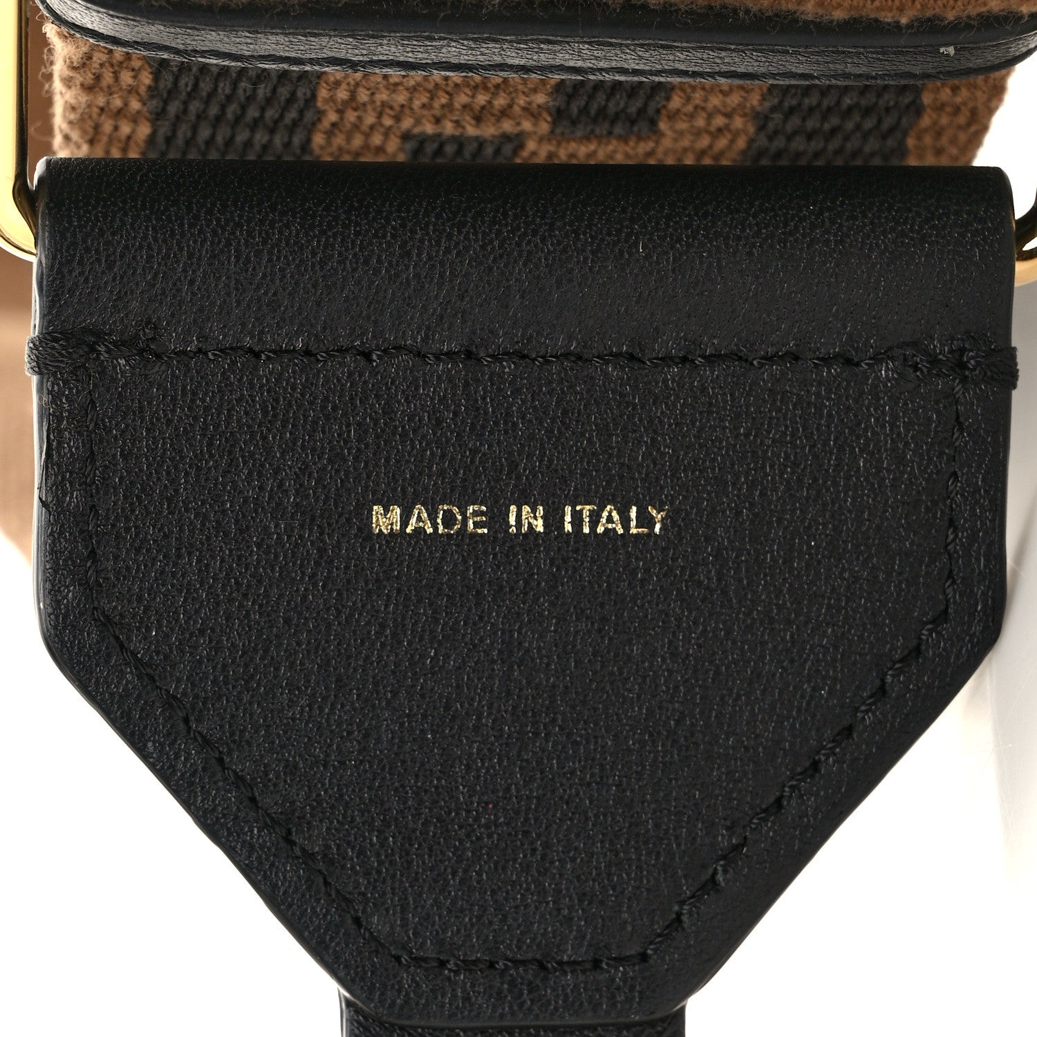 Fendi Ribbon Vitello Seta FF 1974 Adjustable Strap You Fango Marrone Black 4 of 5