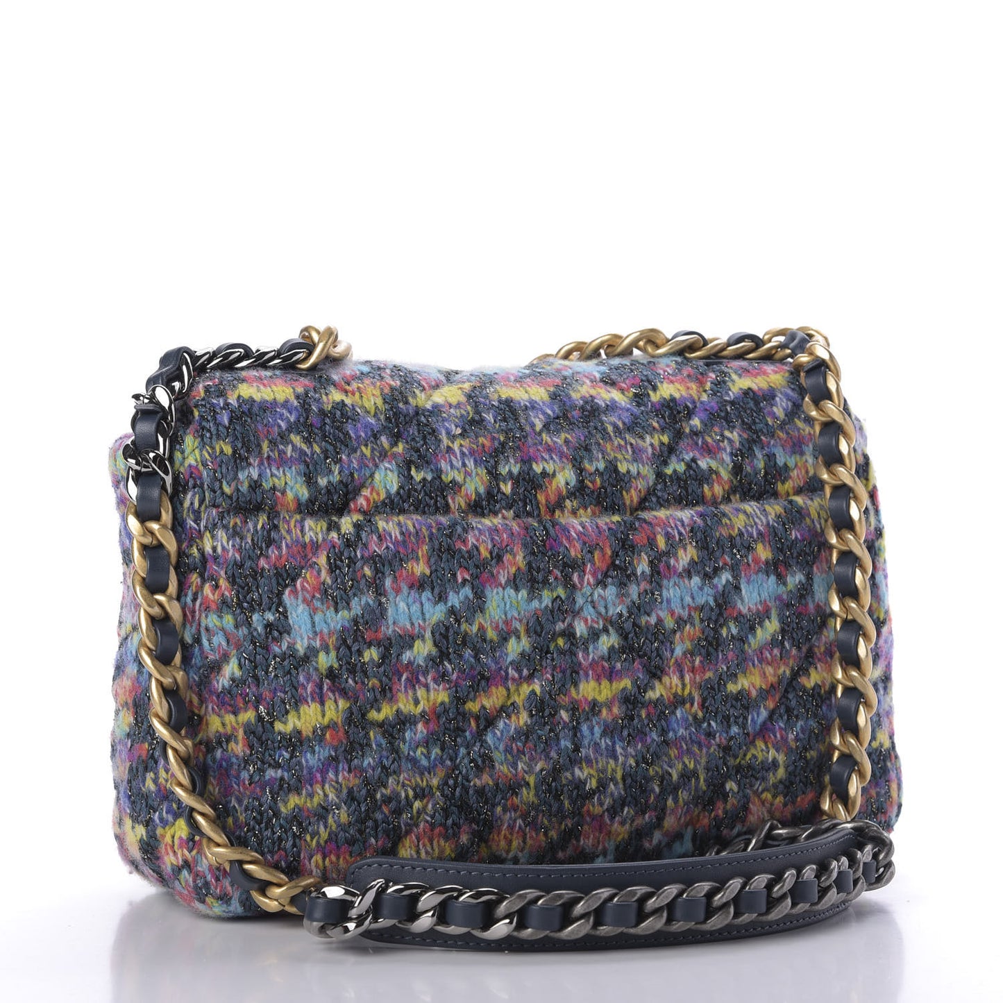 Tweed Quilted Medium Chanel 19 Flap Dark Multicolor