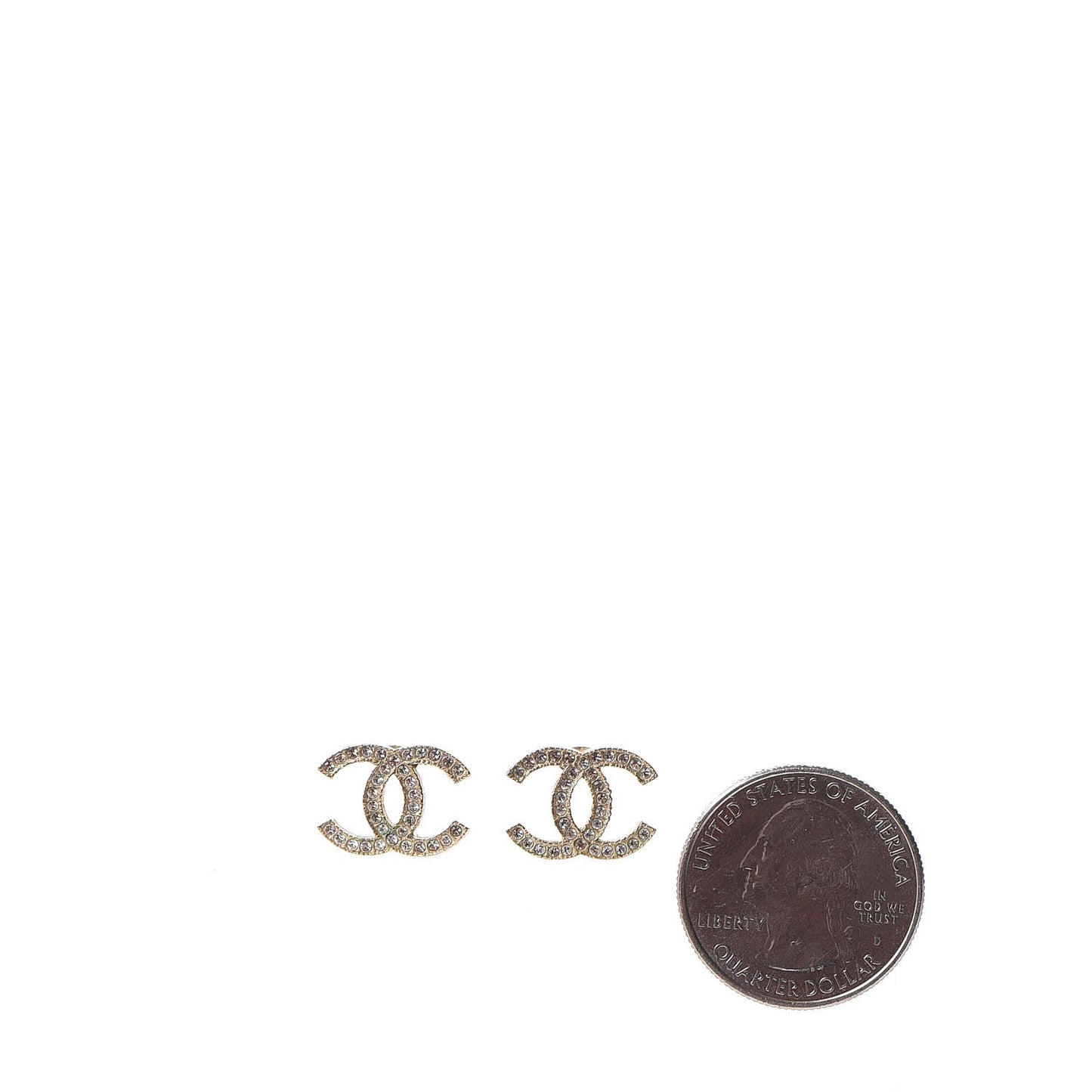 Crystal CC Earrings Gold