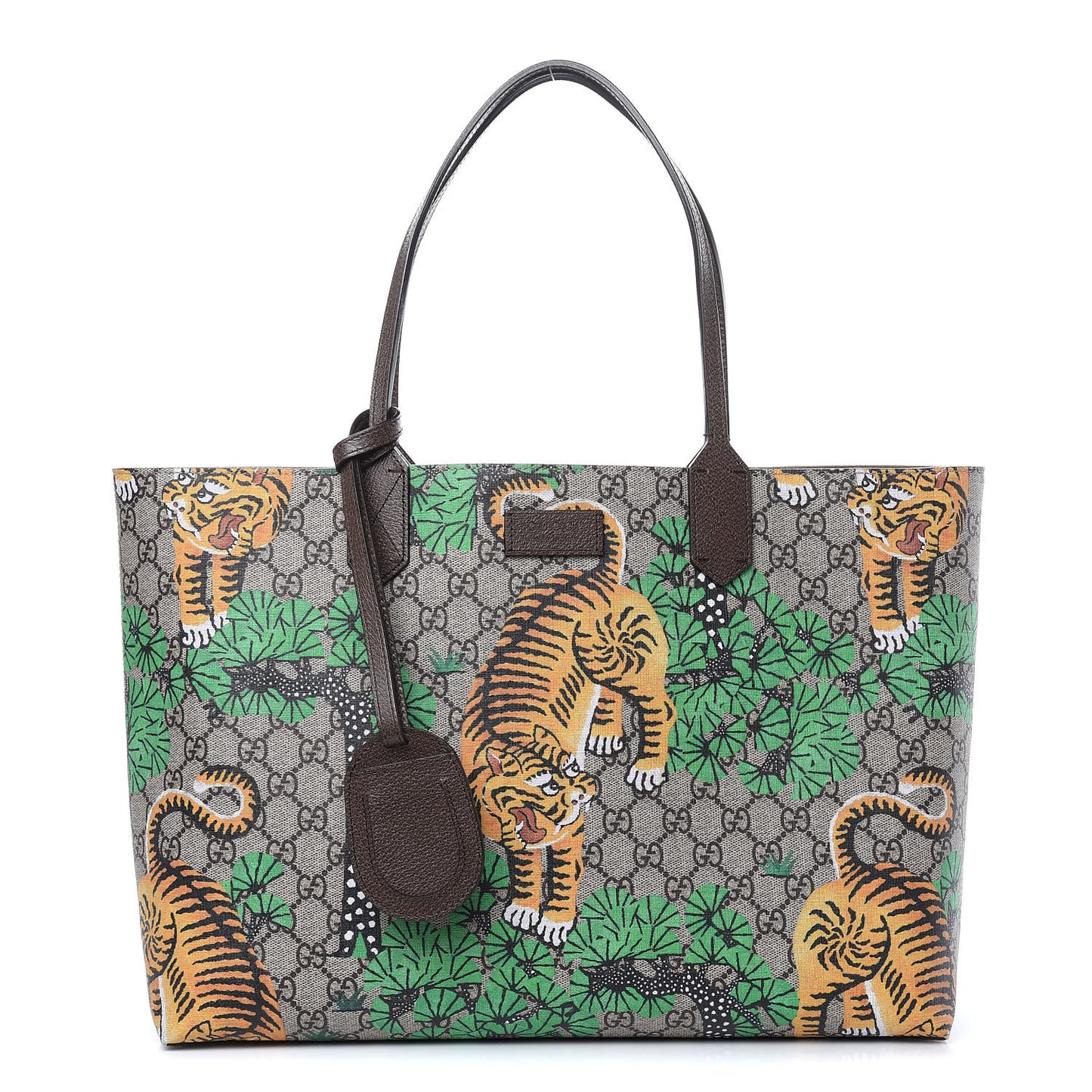 GG Supreme Monogram Bengal Medium Shopping Tote Beige Yard