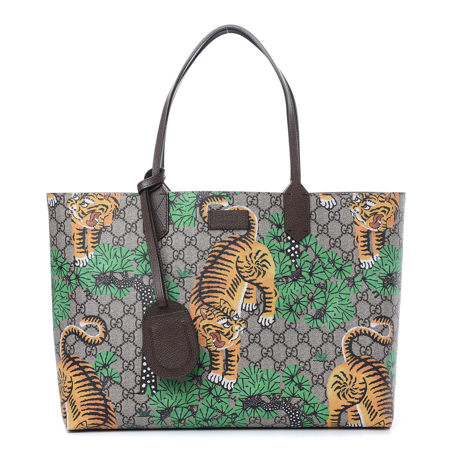 Gucci GG Supreme Monogram Bengal Medium Shopping Tote Beige Yard 1 of 14