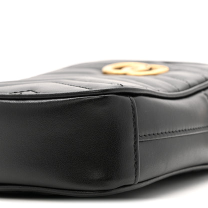 Gucci Calfskin Matelasse Mini GG Marmont Crossbody Bag Black 10 of 13