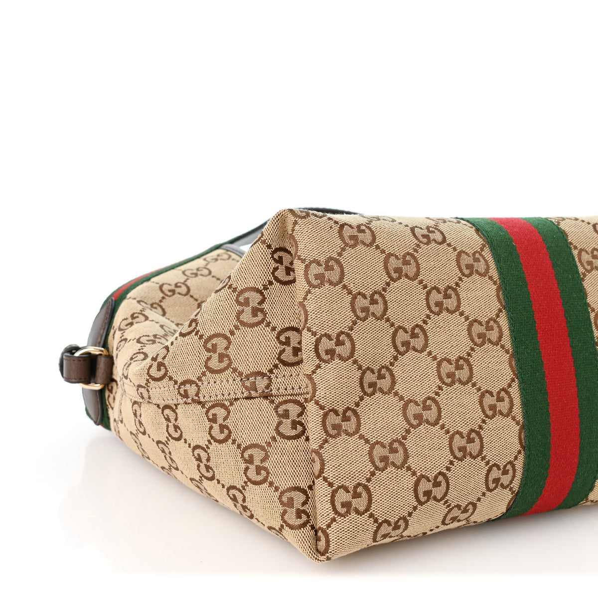 Gucci Monogram Web Small Giglio Tote Beige Dark Brown 9 of 10