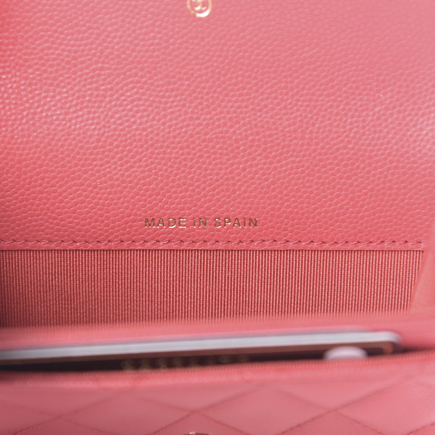 Caviar Quilted Flap Card Holder Dark Pink