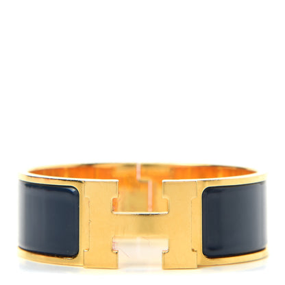 Hermes Enamel Wide Clic Clac H Bracelet PM Bleu Nuit 1 of 6