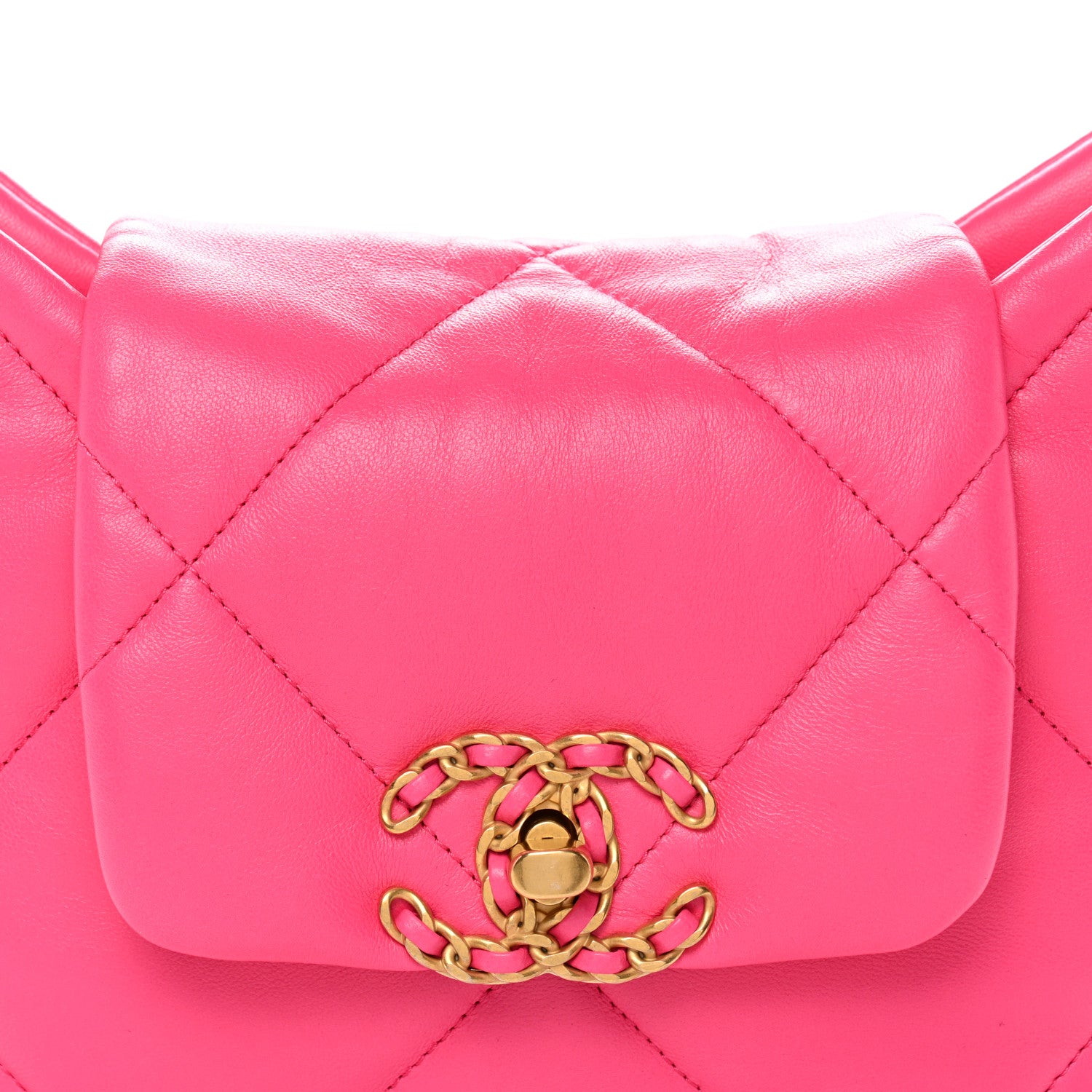 Chanel Lambskin Quilted Chanel 19 Hobo Pink 8 of 10