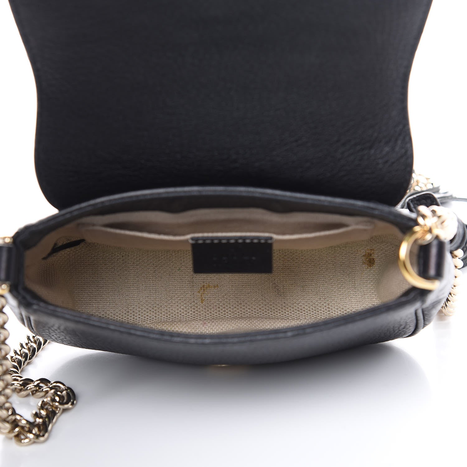 Gucci Pebbled Calfskin Small Soho Flap Crossbody Black 5 of 15