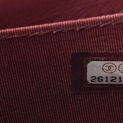Chanel Caviar Quilted Small Zipped Boy Pouch Burgundy 10 of 10