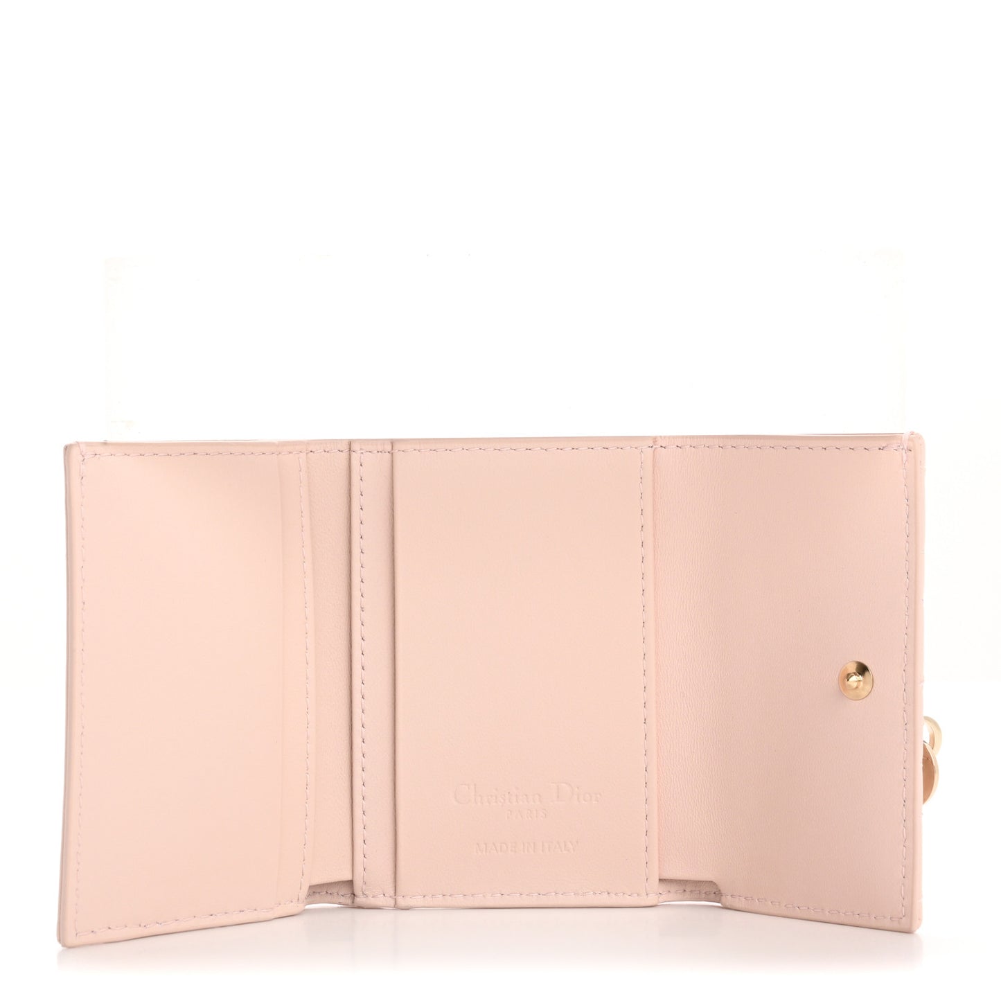 Lambskin Cannage My Dior Glycine Wallet Rose Poudre