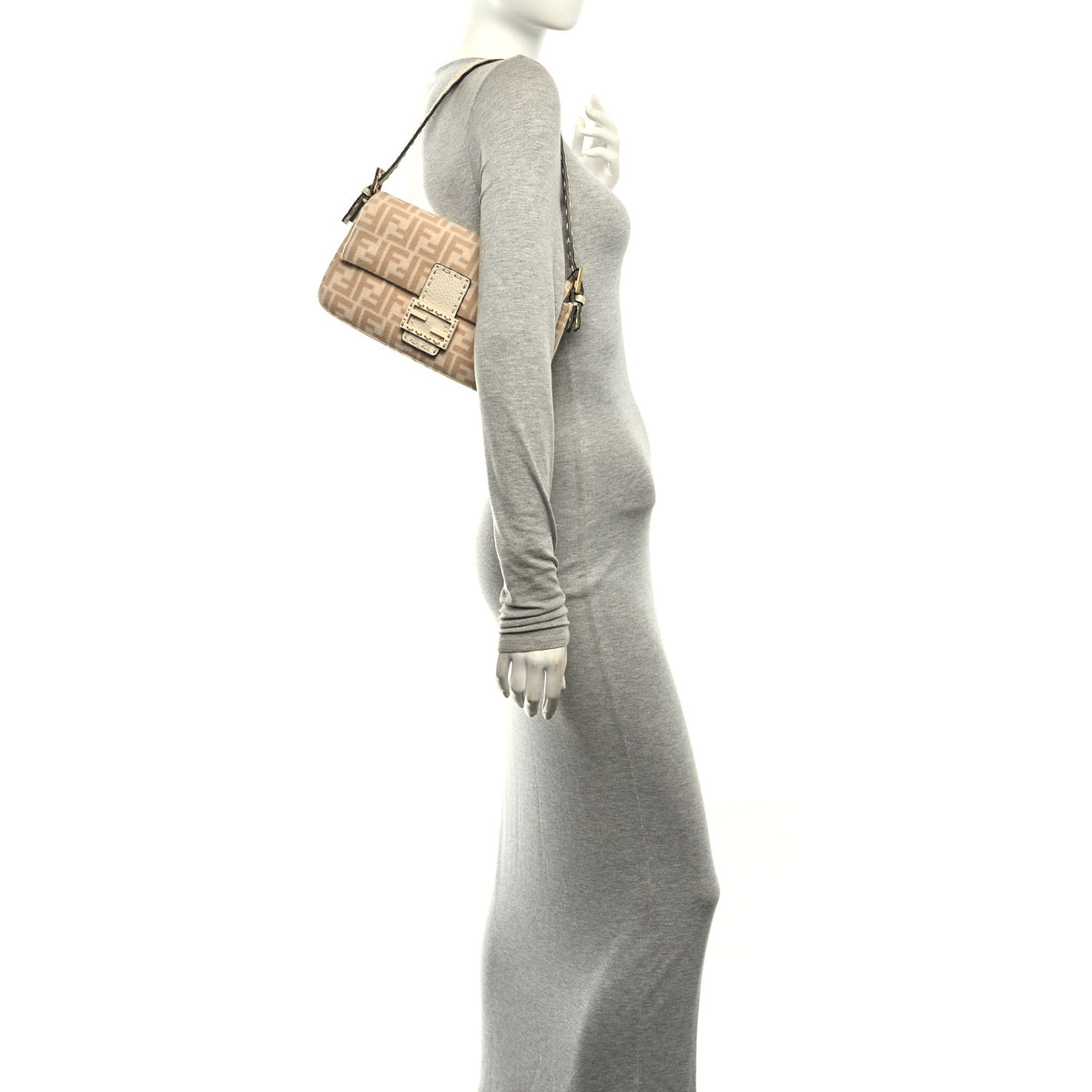 Fendi Wool Cuoio Romano Selleria FF 1974 Baguette 1997 Beige Cammello Camelia 2 of 10