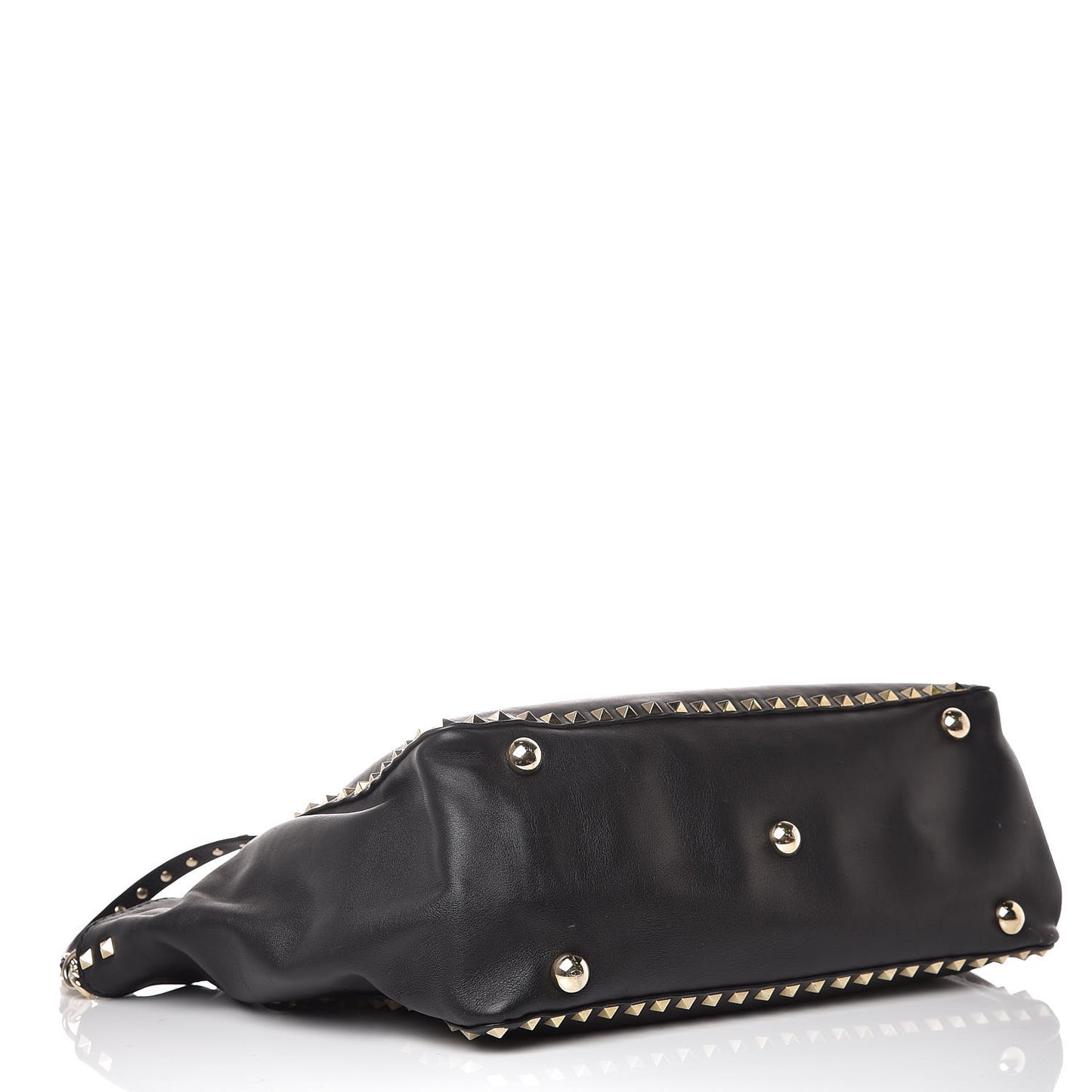 Vitello Medium Rockstud Tote Black