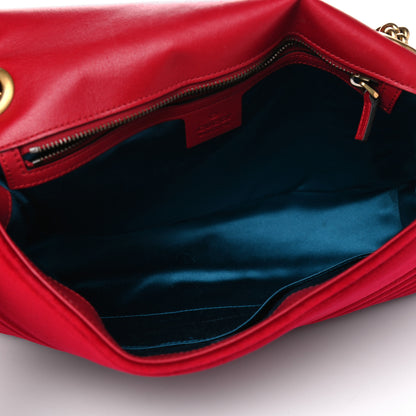Gucci Velvet Matelasse Medium GG Marmont Shoulder Bag Hibiscus Red 4 of 5