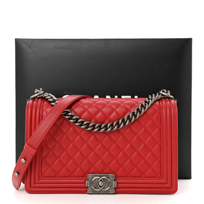 Chanel Calfskin Quilted New Medium Boy Flap Red 11 of 11