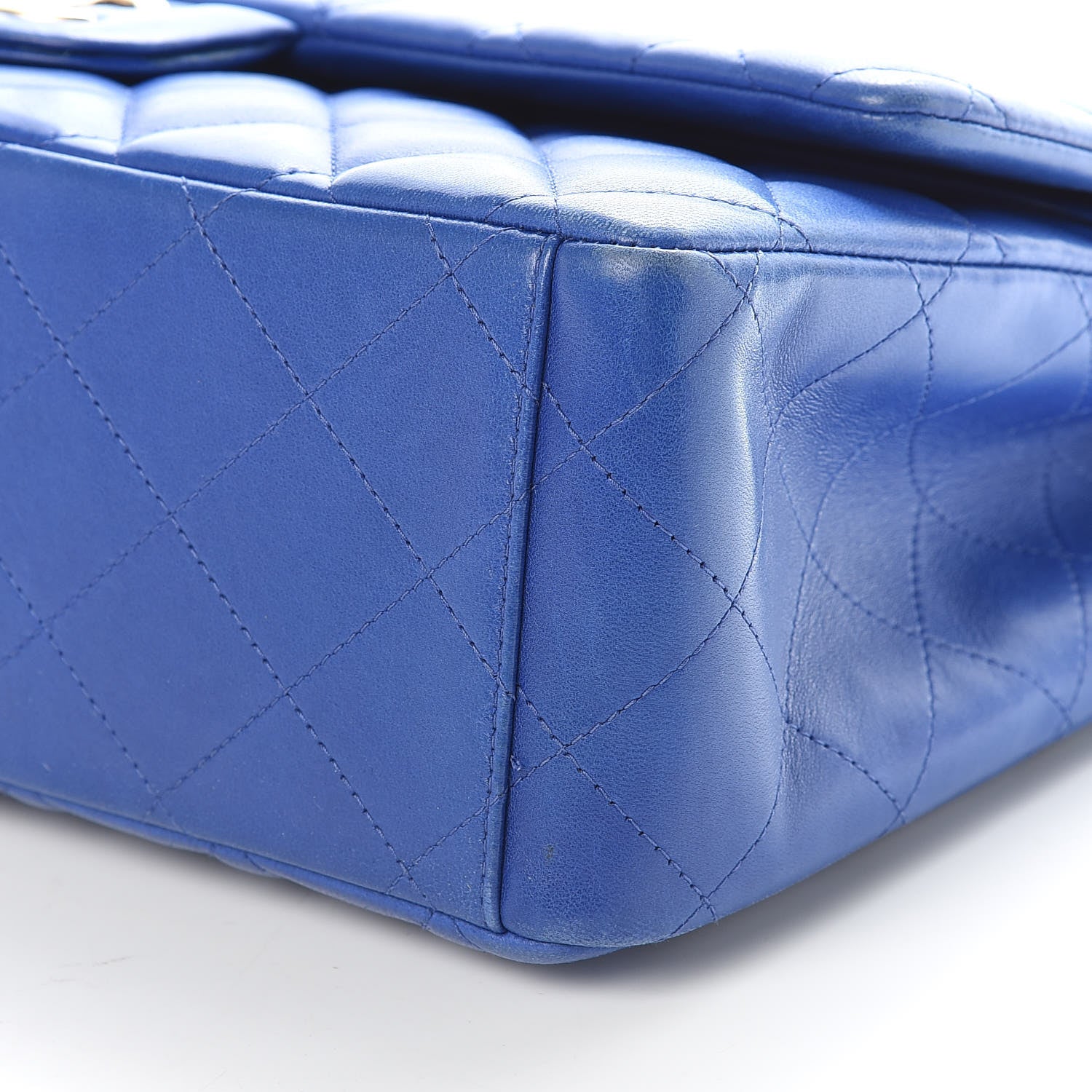 Chanel Lambskin Quilted Maxi Double Flap Blue 6 of 19