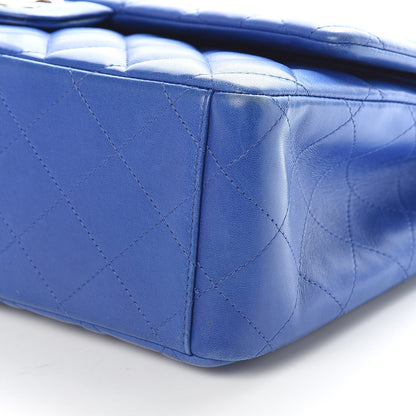 Chanel Lambskin Quilted Maxi Double Flap Blue 6 of 19