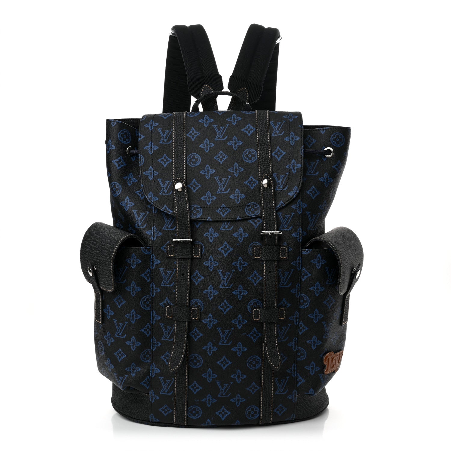 Louis Vuitton Monogram LV Record Christopher MM Backpack Blue 1 of 10