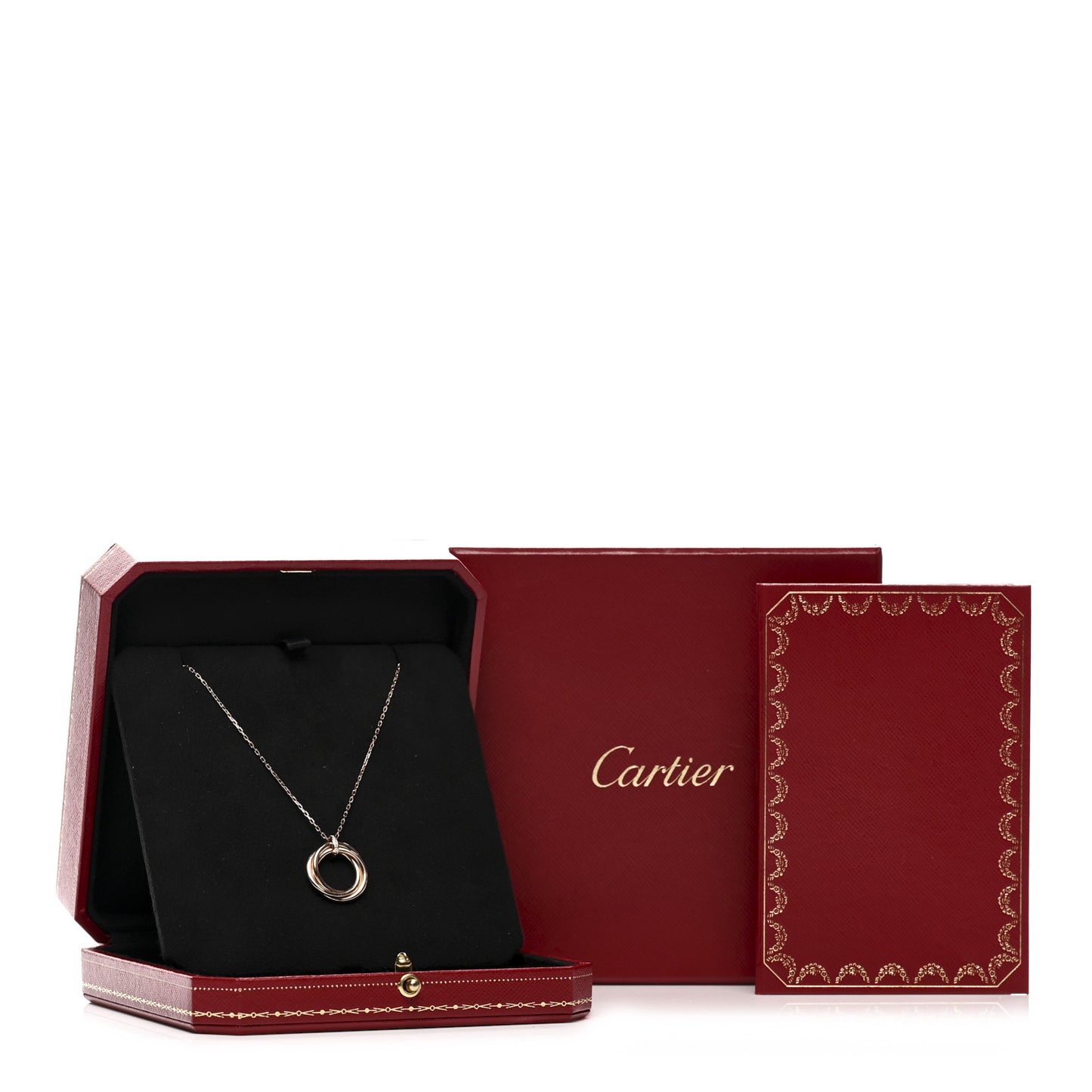 18K Pink Gold Diamond Trinity Pendant Necklace