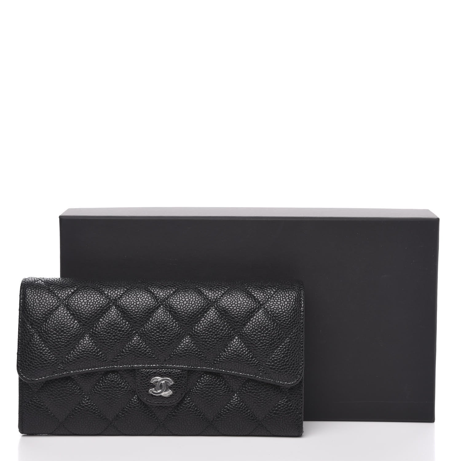 Chanel Caviar Quilted Large Gusset Flap Wallet Black 11 of 11
