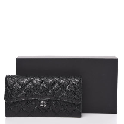 Chanel Caviar Quilted Large Gusset Flap Wallet Black 11 of 11