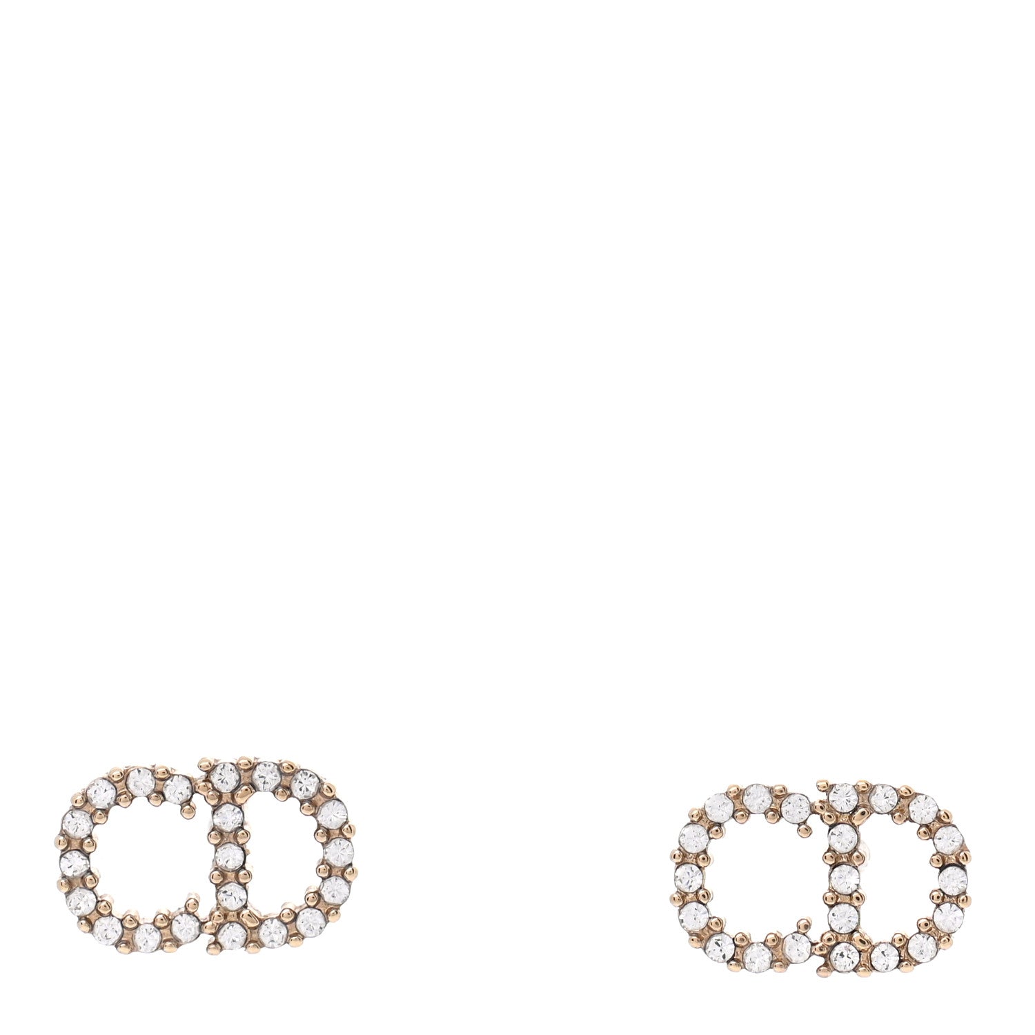 Christian Dior Crystal Clair D Lune Earrings Gold 1 of 3