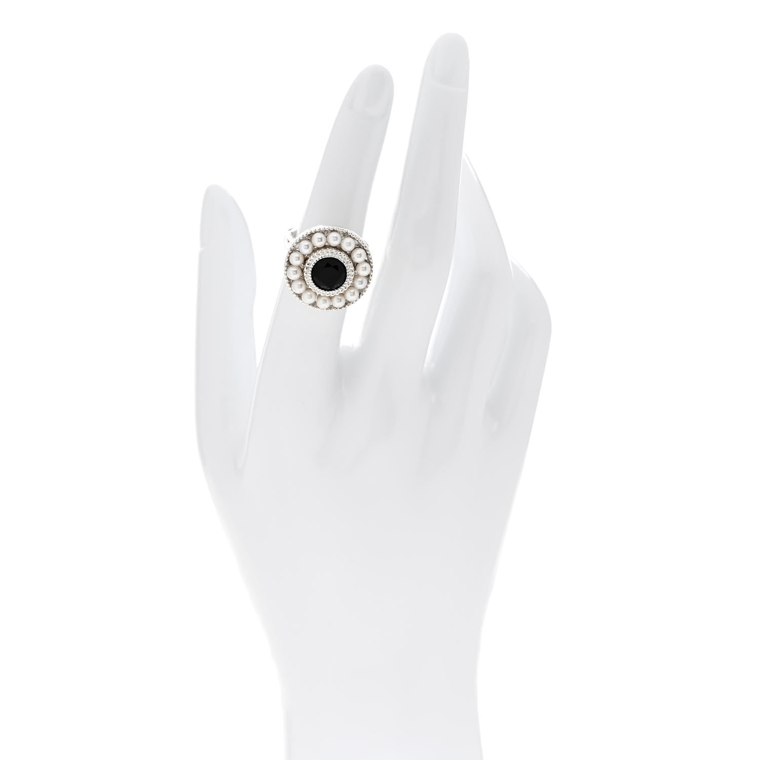 Tiffany Sterling Silver Black Onyx Freshwater Pearl Ziegfeld Ring 52 6 2 of 5
