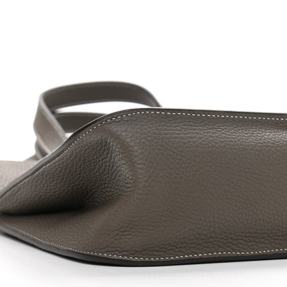 Hermes Taurillon Clemence Halzan 31 GM Etoupe 10 of 11