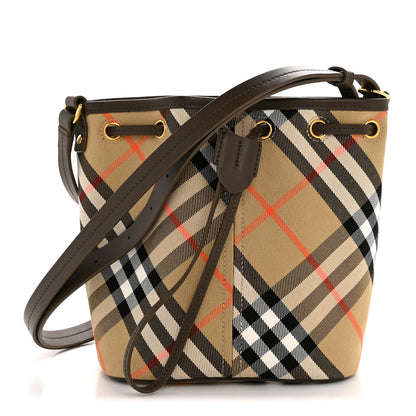 Burberry Nova Check Mini Bucket Bag Beige 1 of 21