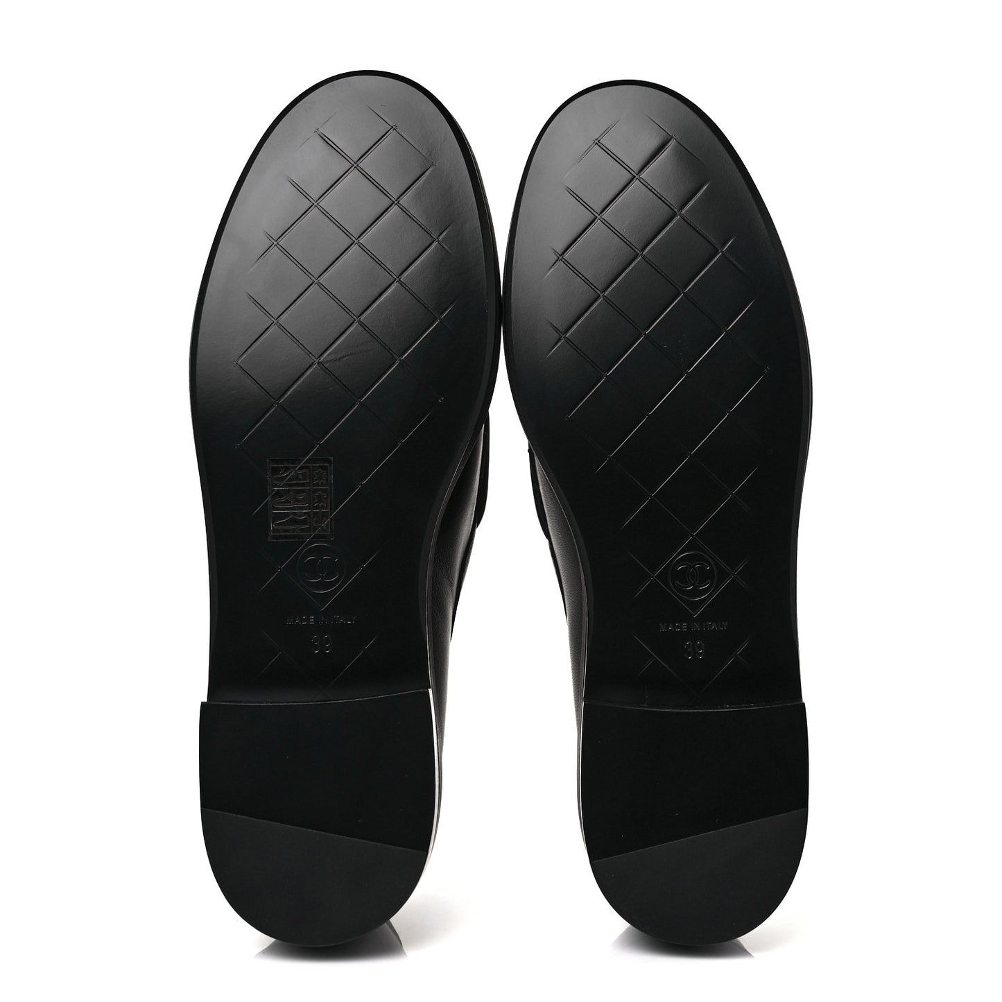 Lambskin Quilted CC Turnlock Loafers 39 Black