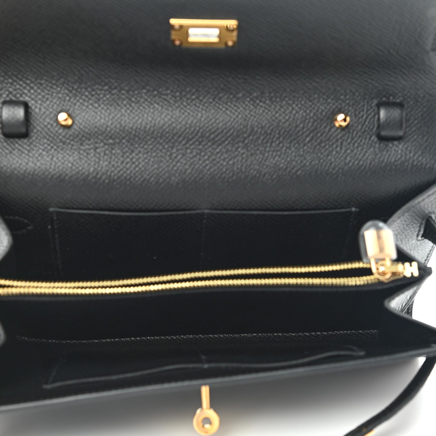 Epsom Shiny Alligator Touch Kelly Wallet To Go Black